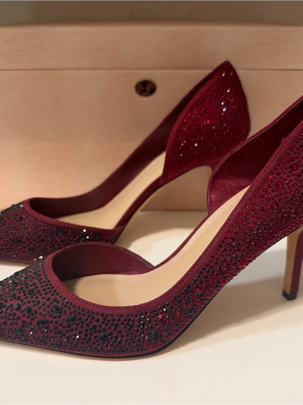 NWOT WHBM Ruby Crystal-embellished d’Orsay pumps size 8.5